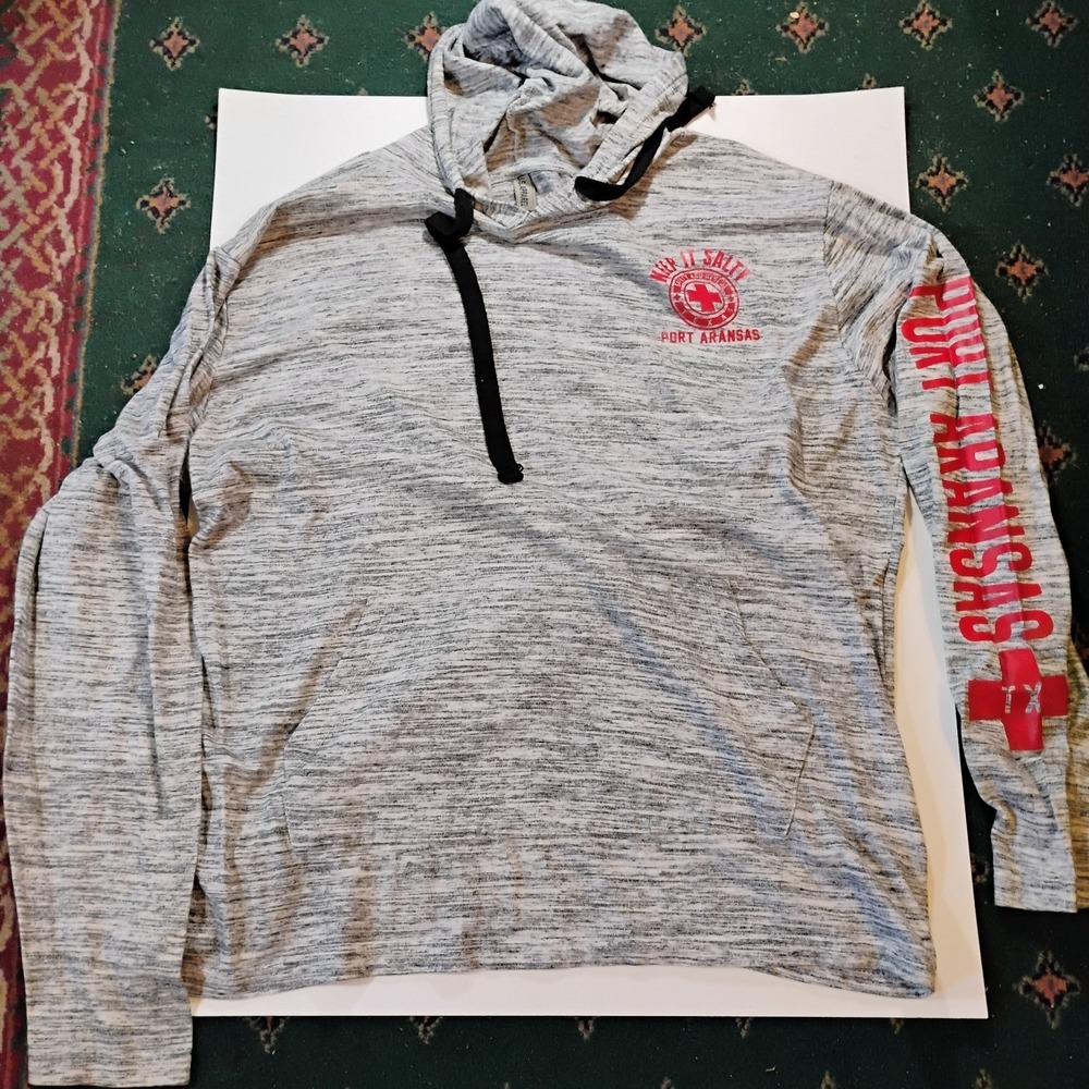 U.S. Apparel Men's Xtra Large Long Sleeve Pull Over Hoodie Gray Keep It Salty